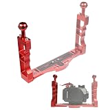 Bamboo Dive! 水中カメラ ダイビング ハウジング アームシステム グリップベースシステム マルチトレーシステム ホルダー ダイレクトベース付 GoPro Olympus Canon Nikon (追加グリップ, レッド)