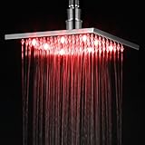 Alfiブランドled8s 8インチスクエアマルチカラーLED雨シャワーヘッド LED8S-BN 1