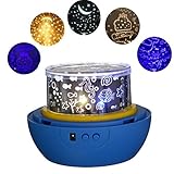 プロジェクターランプ、Glime夜間ライトロマンチックスターライト、3プロジェクト映画Changeable : Stars / Ocean /誕生日、3明るさ調光機能付き、USBバッテリーforキッズ