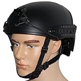 OneTigris 多目的ヘルメット　米軍風　AirFrame　NVGマウントレール付き　軽量･耐ショック　プロテクター　サバゲーヘルメット (ブラック)
