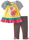 Rare Editions Baby Baby-Girls Newborn Cat Applique Legging Set Multi Colored 6 Months [並行輸入品]