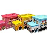 座れる・収納力あるストレージボックス おもちゃ箱 スツール かわいい インテリア 収納 子ども おもちゃ (水色)