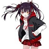 RUIBOCOS デート·ア·ライブ 時崎狂三 (ときさき くるみ) 印象半袖パーカー Tシャツ 長ズボン コスプレ衣装 男女兼用 春夏秋服 (半袖Tシャツ,2XL)