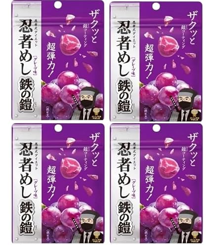 Amazon | 《4個セット》忍者 めし 鉄の鎧 グレープ味 40g×4個 | ノー