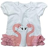 【初夏盛夏対応】 CHEEK ROOM(チイクルーム) 製品洗い加工済み42/2天竺フラミンゴ半袖Tシャツ 80cm/OW NO.B-480157