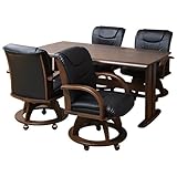 大川家具 天然木幅150ダイニングテーブル・チェア5点セット ブラウン SKT-0080