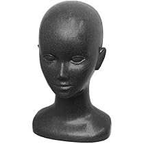 黒のマネキン 発泡スチロール 化粧品マネキンヘッド 頭部モデル マネキン