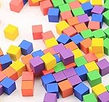[kuro&jouet] 色彩 鮮やか たっぷり 100個 カラフル 積み木 知育 幼児 赤ちゃん 積木 玩具 ブロック 木製 (2cmx2cm)