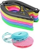 携帯 ハンガー セット (便利な携帯ハンガー ５個, ハンガーストップロープ １本)