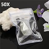 50pcsの再閉鎖可能なジップロックバッグ自己接着シールクリアプラスチックバッグインチを2x1.5