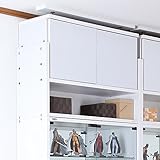 【耐震 鍵付 専用 フィギュア 棚】 大きさが選べるコレクションラック （ ワイド 上置きロータイプ ) (ホワイト, 中型（奥行29cm）)