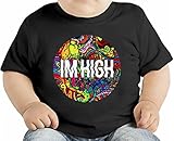 Im High Dope Swag Hype Hipster Acid Drugs Music Weed Stoner オーガニックベビーTシャツ 12 - 18 Months