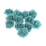 Homefordソフトタッチローズ花、12-piece 1-1/2 inch ブルー