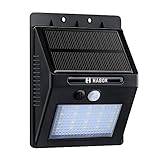 Habor Super Bright 20 LED Solar Powered Motion Sensor Light with Two Sensing Modes, 400 Lumens, Wire