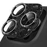 Podick カメラカバー iPhone16 Pro/16 Pro Max用 カメラフィルム キラキラ 9H強化ガラス アルミ合金 耐衝撃 いphone16pro/16pro max カメラ保護 高透過率 キズ防止 露出オーバー防止 一体化 全面保護 気泡ゼロ 指紋防止 貼り付け簡単 アイフォン16プロ/16プロマックス 対応 レンズプロテクター ブラック