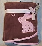 Easter Baby Blanket: Brown with Pink Bunny by Blankets & Beyond [並行輸入品]