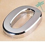 1ピースクロームシヴァーハウスドア車アドレス番号桁数字板プラークサインサイズ部屋ゲートバッジステッカー手紙レタリング-Number 0