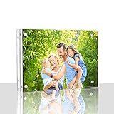 プレミアムアクリルクリアフォトフレーム – Lmeison両面厚デスクトップフレーム、20 % thickerマグネットフォトフレーム、フレームレスデスクトップはがき表示 5×7 inch