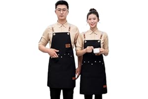 [deoway] エプロン エプロン レディース 男女兼用エプロン 長さ調整タイプ エプロン メンズ エプロン おしゃれ H型 カフェエプロン ガーデンエプロン ポケット付き シワになりにくい 調節可能カフェ風 防水エプロン