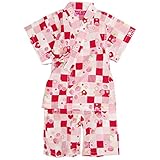 ベビー 女の子 甚平 じんべい いちご柄 綿100% じんべえ スーツ上下 パジャマ 部屋着　 レッド 90cm