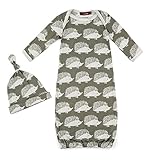 MILKBARN(ミルクバーン)  新生児用 ガウン&ハット セット グレー ヘッジホッグ 25013100