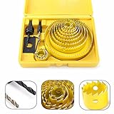 MOHOO 13PCS ドリルビット ホールソーセット 鋼 プラスチックシート プラスターボード 木工