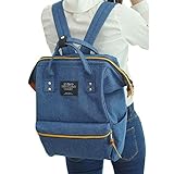 がま口リュック キャンパスバック リュックサック マザーズバック 通学 通勤 マザーズバッグ レディース 大容量 カラーバリエーション (ブルー)