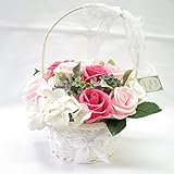 花 誕生日プレゼント女性 プレゼント ソープフラワー フレグランス フラワー 造花 (花かごピンク)