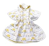 ラブリーベビーフード付きバスタオルキッズクロークバスタオルバスローブクラウンイエロー