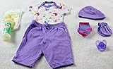 Reborn人形OOAKベビー女の子Onesieパンツ衣装帽子ミトンソックスModified PUTTYおしゃぶりおむつボトルFakeフェイクFormula Milkバタフライセット