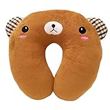 2つのかわいいU字型のホーム/オフィスの健康な首のピロートラベルネックピロー、ベアのセット