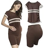 Sweet Mommy マタニティ 水着 セパレート パッド付 ハイウエスト ブラウン M