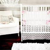 New Arrivals Peace Love Pink 3 Piece Crib Bedding Set Grey [並行輸入品]