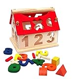 Ziweiba 木製 数字 ハウス キーズ用 子供用　赤ちゃんのおもちゃ 知育玩具 幼児教育 知育教材 木製 ラーニングトイ