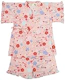 村信 さくら柄 甚平スーツ 女児 ピンク 90cm 71728 日本製