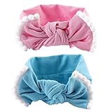 Perfk 2ピースセット　　ベビー　　ターバン　　弾性　　ボウの結び目　　ヘッドバンド　　子供　　アクセサリー　　ギフト