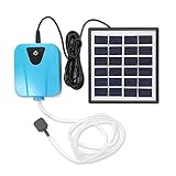 SUNNY ソーラー充電式エアポンプ 太陽光充電で電源不要 USB充電対応 エア吐出量毎分2L 静音設計 持ち運び使用可 ポータブルエアポンプ 各種水槽の酸素供給に エアポンプ (ブルー)