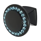Wisdomストーン4211b-aq Isabelブラックwith Aquaブルークリスタルキャビネットノブ、1 – 1 / 4 "