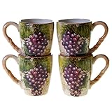 Certified International 25377SET/4 Sanctuary Wine Mugs (Set of 4), 18 oz, Multicolor [並行輸入品]