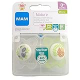 1パック2 Mam自然 0 + M個のおしゃぶり (ラクーン/ヘッジホッグ)、 (MAM UK LTD) - MAM Nature 0+M Soother, 2 per pack (Raccoon/H
