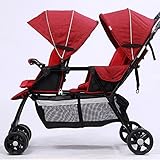 ２人乗り ベビーカー 日本育児 最新モデル インポートベビーカー 年子 双子 (赤) [並行輸入品]