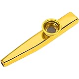 音楽愛好者向けカズー楽器 アルミ製カズー Kazoo 鼻歌 独奏できる笛楽器 バンド・パーティー伴奏 ホイッスル (ゴールド)