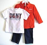 DKNY (ダナキャラン) ボーイズ 長袖ポロ ＆ Ｔシャツ ＆ ジーンズセット Long-Sleeve Polo, T-Shirt & Jeans Set (24M) 【並行輸入】