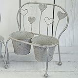 (ゲインズボローギフトウェア) Gainsborough Giftware グレー メタル プランター ベンチ ガーデニング ガーデン飾り デコレーション (ワンサイズ) (グレー)