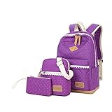 (キープビン)Keepbin 3点セット リュックサック ショルダーバッグ ポーチ マザーズバッグ セット スクールバッグ リュック レディース レース 水玉 高校生 女子 大容量 通学 人気 パープ