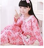 (チェリーレッド) CherryRed 子供 女の子 ファション パジャマ ルームウェア 部屋着 寝間着 上下2点セット 長袖 フリース 春秋向け リラックス 快適 気持ち良い コットン 160 ピン