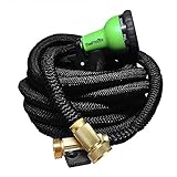 Expandable Garden Hose 25 / 75 Feet With Strongest Triple Core Latex & Solid Brass Fittings 8 Patter
