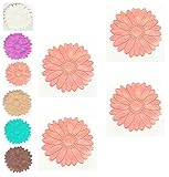 4 Piece設計滑り止め浴槽/シャワーアップリケTreats、楽しい花型、安全性と快適100 %ビニールバスタブPieces、最新装飾色 4½" x 4½"