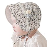 （デマ―クト）De.Markt 赤ちゃん　帽子 ベビーハット　日焼け止め 　UVカット　通気性 ストライプ パターン 玉飾り　可愛い　ドット 子供用　女の子 サイズ調節可　春夏秋