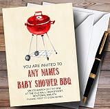 レッド水彩BBQ Invitationsベビーシャワー招待状 150 Invitations